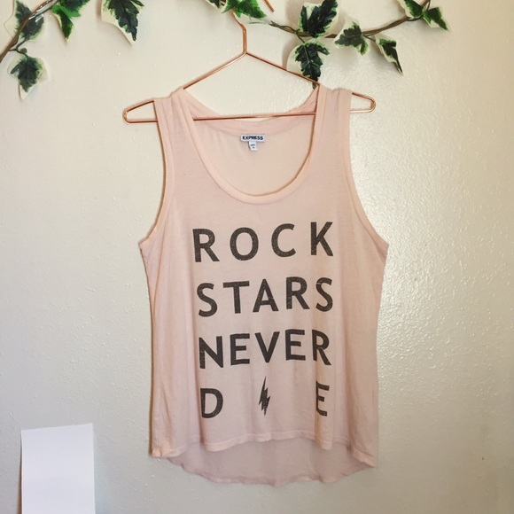 Express Pink Rockstars Never Die Tank size S - Picture 1 of 4